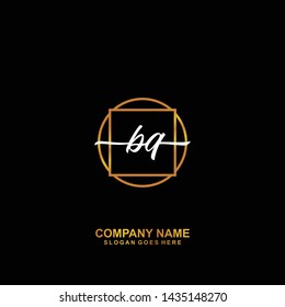 BQ Initial handwriting logo template vector