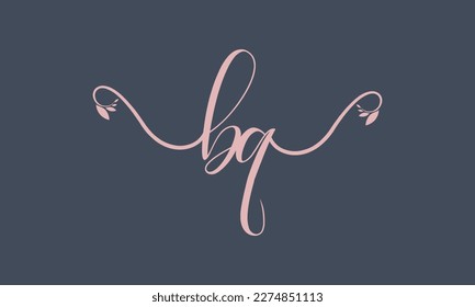 BQ erste Handschrift Logo Vorlage Vektorgrafik Hintergrund Design.