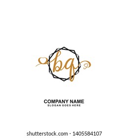 BQ Initial handwriting logo vector