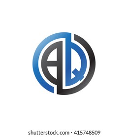 BQ initial letters linked circle logo blue black