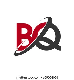 BQ initial logo company name colored red and black swoosh design, isolated on white background. vector logo for business and company identity.