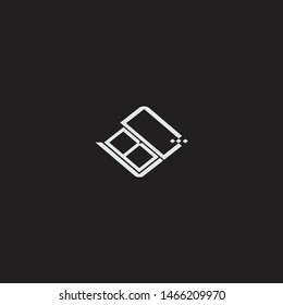 BQ Initial Logo letters with rotate squere template
