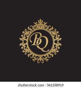 BQ initial luxury ornament monogram logo