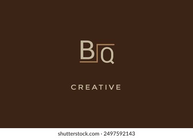 Logotipo de letras elegantes modernas iniciales de BQ.

