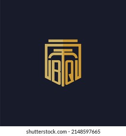 BQ initial monogram logo elegant with shield style design for wall mural lawfirm gaming