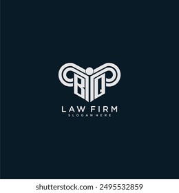 Abogado de logotipo de monograma inicial de BQ con diseño de pilar