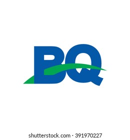 BQ initial overlapping swoosh letter logo blue green