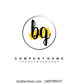 BQ initial signature logo. handwriting logo template vector,
