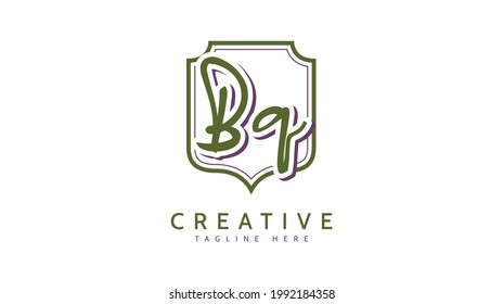BQ Initials, handwriting logo vector
