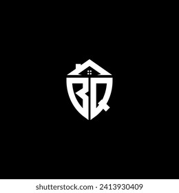BQ initials premium shield logo monogram with home designs modern templates