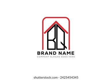 BQ letter creative real estate vector logo design . BQ creative initials letter logo concept.