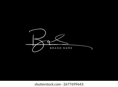 BQ letter elegant cursive beauty handwriting logo.