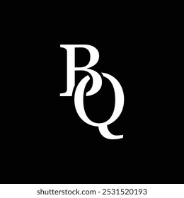 Concepto del logotipo de la letra del BQ aislado en el fondo blanco. Logotipo de QB