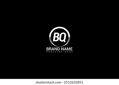 BQ letter logo creative design. BQ unique design. BQ creative initials letter logo concept. BQ letter logo design on black background.