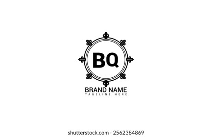 BQ letter logo creative design. BQ unique design. BQ creative initials letter logo concept. BQ letter logo design on black background