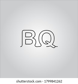 BQ letter logo with nice white background.The nice black letter icon.