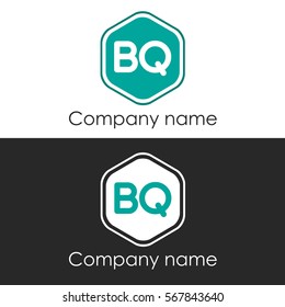 BQ letter round hexagon shape blue