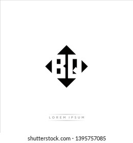 BQ Logo Capital Modern of Negative Space Square Designs Template with White Background