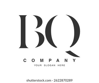 BQ logo design. Initial letter b and q serif font style. Creative classic company name typography. Trendy logotype or identity. Vector illustration.