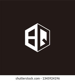 BQ Logo Initial Monogram Negative Space Designs Templete