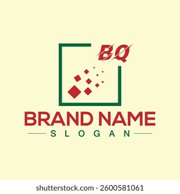 BQ Logo Letter Design For Business Template Vector