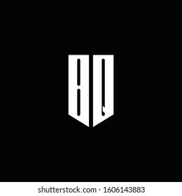 BQ logo monogram with emblem style isolated on black background