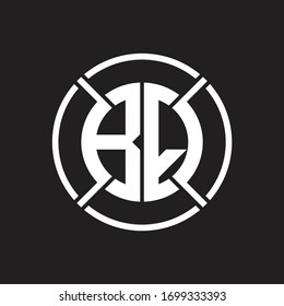BQ Logo monogram with four part circle slash rounded design template