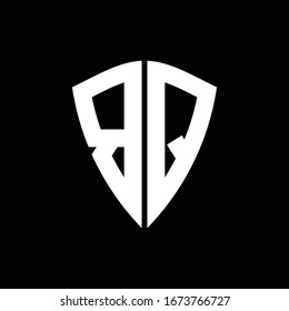 BQ logo monogram with shield shape design template