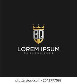 BQ luxury letter monogram for crown and shield logo design