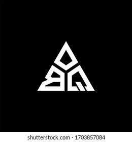 BQ monogram logo with 3 pieces shape isolated on triangle design template
