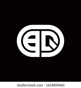 BQ monogram logo with an oval style on a black background	