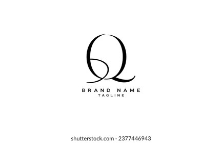 BQ, QB, Abstract initial monogram letter alphabet logo design
