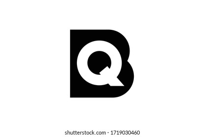 BQ or QB and B, Q Uppercase Letter Initial Logo Design, Vector Template