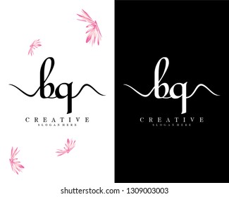 bq, qb creative handwriting logo letter vector 