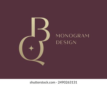 BQ or QB letter logo icon design. Classic style luxury initials monogram.