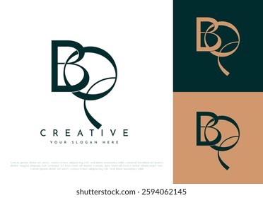 BQ, QB Minimalist Letter Monogram Logo Design 