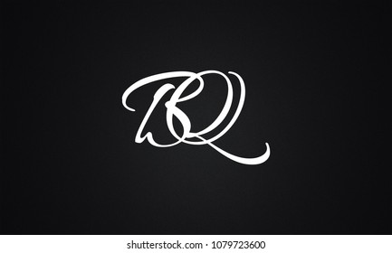 BQ Script Letter Logo Design Template Vector