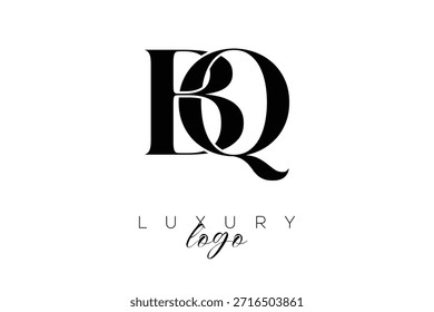 BQ Serif Letter Monogram Typography Logo for Elegant Premium Branding Identity