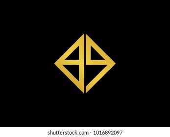 Pw Square Shape Gold Color Logo: vector de stock (libre de regalías ...