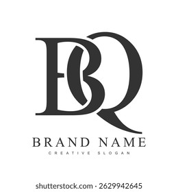 Modelo de logotipo moderno para churrasco. Estilo de fonte clássico das letras iniciais b e q. Logotipo criativo do nome ou da identidade da empresa. Ilustração vetorial.