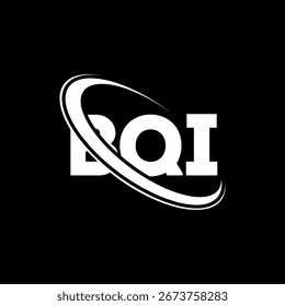 Logotipo de BQI. Carta BQI. Diseño del logotipo de la letra de BQI. Logotipo de BQ I enlazado con el círculo y el logotipo del monograma en mayúsculas. Tipografía BQI para tecnología, negocio y marca inmobiliaria.
