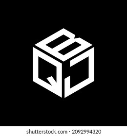 BQJ Einzigartiges abstraktes geometrisches Vektor Liebesbrief Logo Design.