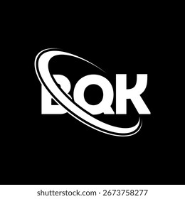 BQK logo. BQK letter. BQK letter logo design. Initials B QK logo linked with circle and uppercase monogram logo. BQK typography for technology, business and real estate brand.