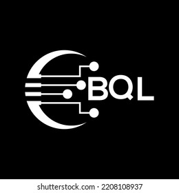 Logo de BQL Carta fondo negro .BQL diseño de logotipo de tecnología vectorial imagen en el diseño de logotipo de letras .BQL para emprendedores y empresas.
