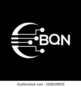 Logo de BQN Letra fondo negro .BQN diseño de logotipo de tecnología vectorial imagen en el diseño de logotipo de letras .BQN para emprendedores y empresas.
