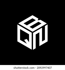 BQN Unique abstract geometric vector love letter logo design.