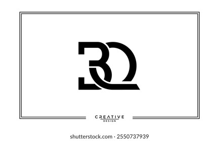 BQ,QB, B, Q, Abstract Letters Logo Monogram
