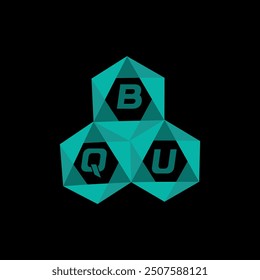 BQU creative minimalist letter logo. BQU unique vector initials alphabet letter logo design
