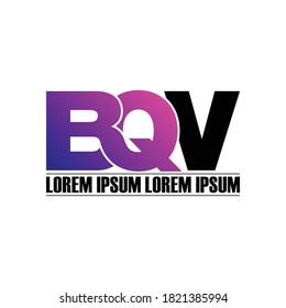BQV letter monogram logo design vector