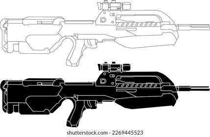 ilustración vectorial br 55 con contorno y silueta.
